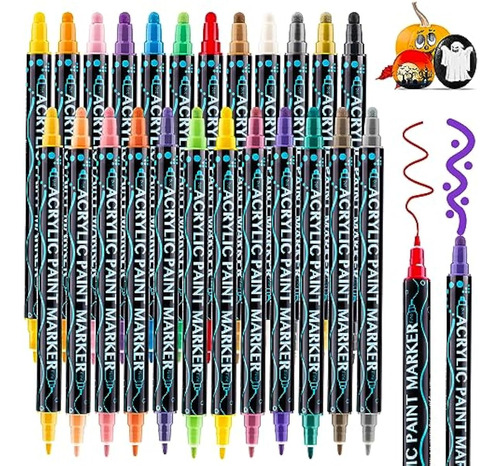 Bolígrafos De Pintura Acrílica De 24 Colores,
