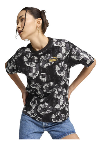 Remera Puma Essentials + Classics Sportstyle Mujer Moda Negr