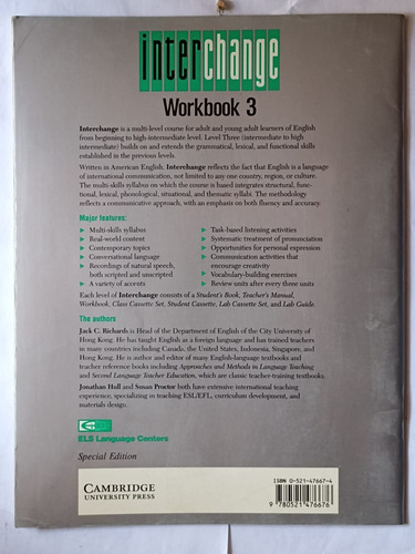 Interchange Workbook 3 Jack C. Richards (Usado)