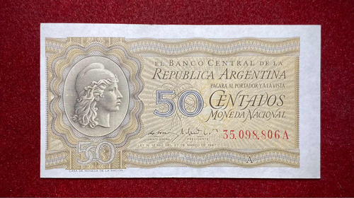 Billete 50 Centavos Argentina 1950 Bottero 1901 A Serie A