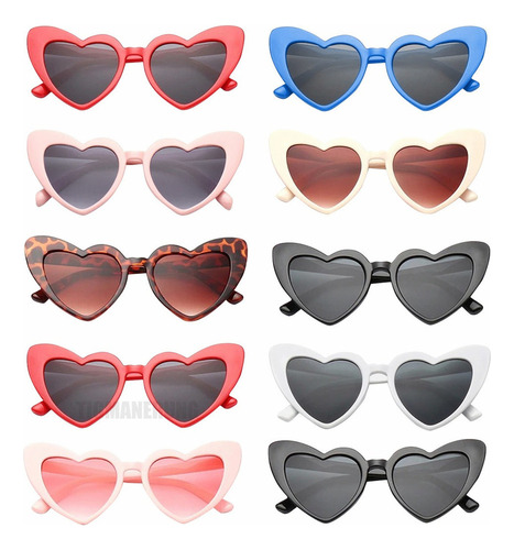 Che 10 Piezas Gafas De Sol Corazón Accesorios Moda Niñas