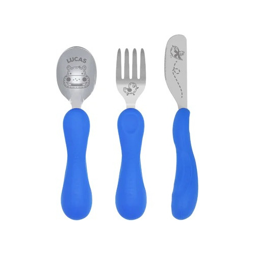 Set Infantil Cuchara, Tenedor Y Cuchillo De Agarre Fácil Quo