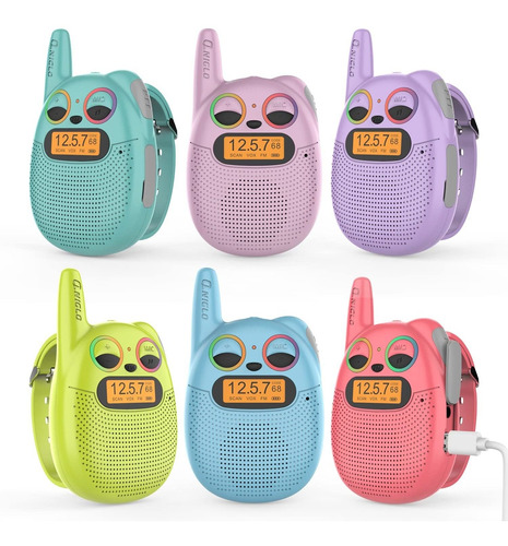 Walkie Talkies Para Niños Recargable, Paquete De 6 Walkie-