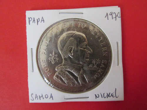 Antigua Medalla Visita Papa Pablo Vi A Samoa Nickel Año 1970