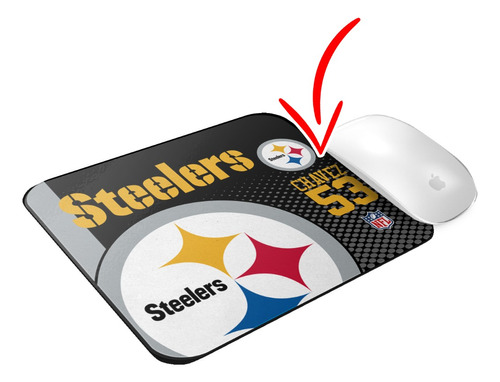 Mousepad Personalizado Pittsburgh Steelers Con Tu Nombre