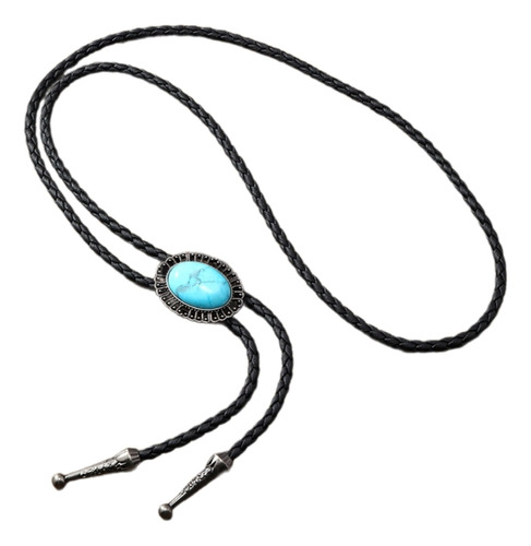 (b) Gorro Vaquero Gem Stone Bolo Tie Western Punk De Piel Si