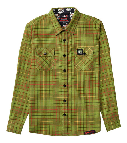 Camisa De Franela Verde 100% Algodón, Mob, Ghoulies 2