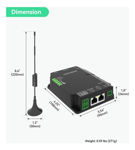 Linovision Enrutador Celular Industrial 4g Lte Cat4 Con Wi-f