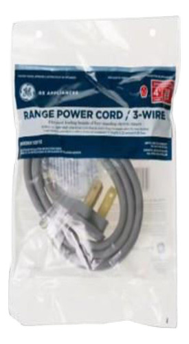 Cable Ge Wx09x10006 Range Power Cord 4 3- Wire 40 Amp Gris