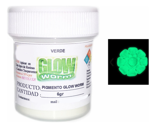 Pigmentos Fosforescente Glow Worm Resinas X 1 Color 3g Verde