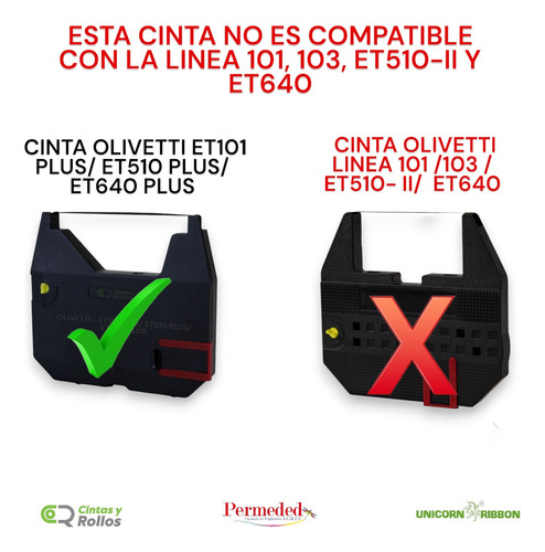 10 Cinta Maquina Escribir Olivetti Et101 Plus 510plus +6corr