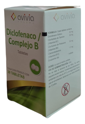 Diclofenaco Con Complejo B 30 Tabletas 50mg