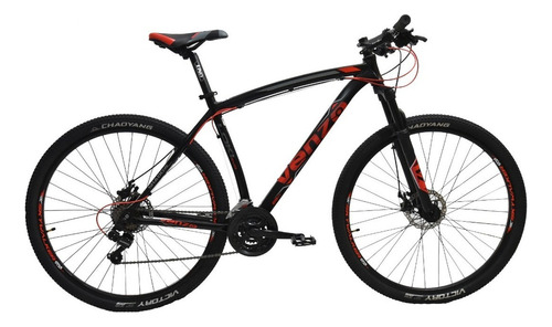 Mountain bike Venzo Shadow Series Loki Evo R29 22" 21v frenos de disco mecánico cambios Shimano color negro/rojo  