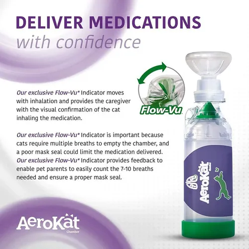 AeroKat Feline Aerosol チャンバー　猫　正規品 Aerokat Inhaler Feline Aerosol Chamber Transparente | MercadoLivre