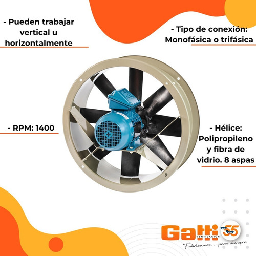 Imagen 4 de 10 de Extractor De Aire Axial Industrial 35 Cm Para Conducto Gatti Ventilación
