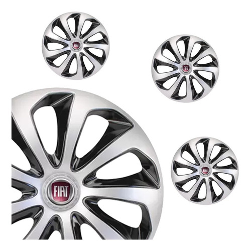 Imagem 2 de 5 de Calota Esportiva Aro 13 Fiat Uno Mile Siena Palio Jogo 3703