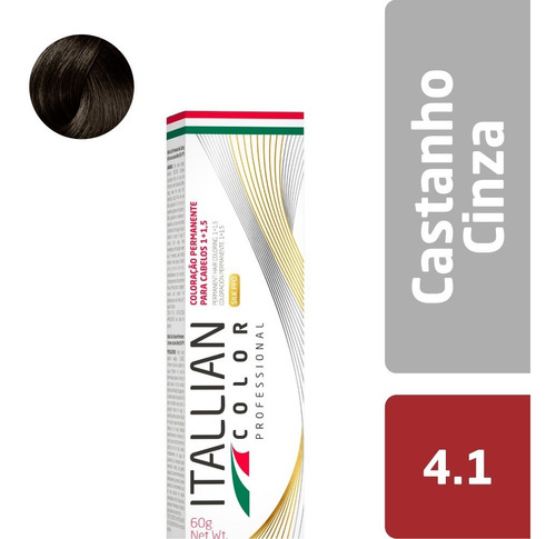 Tinta Itallian Color Coloração 60 G 4.1 - Castanho Cinza