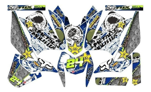 Stickers, Calca, Vinil, Para Moto Yamaha R3 Azul Mod-98