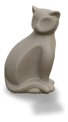 Escultura Decorativa Gata Felino Cor Fendi Em Cerâmica Cor Cinza