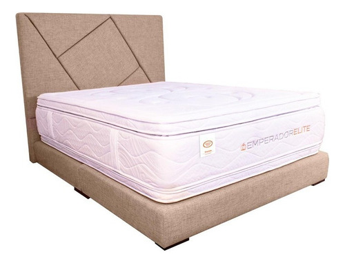  Combo Queen 160 Emperador Pantom + Cabecero + Base Cama Color Beige