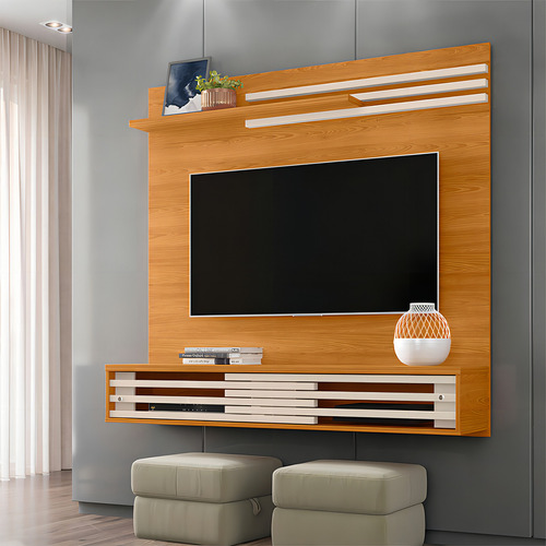 Estante Home Theater Suspenso Frizz Sublime - Madetec Cor Cinamomo/off White