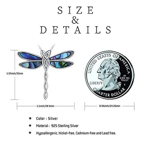 Chenghong Collar De Libélula Para Mujer De Plata De Ley 925