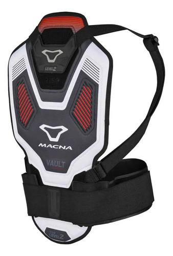 Protetor De Coluna Macna Vault Branco Vermelho Cor M - M