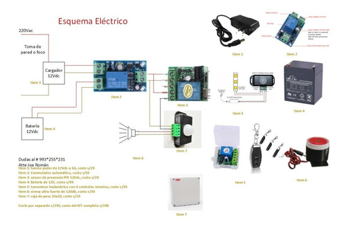 Alarma Inalambrica Con Sensor De Movimiento Y Ups Bateria