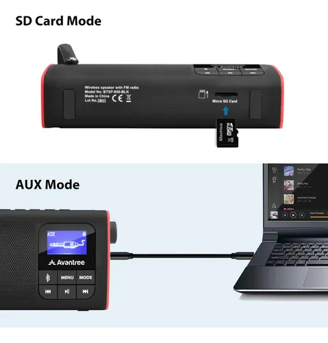 Avantree Sp850 Radio Fm Portátil Recargable Con Altavoz Bl.