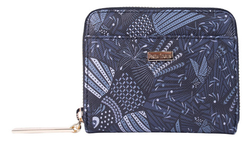 Cartera Chica Saffiano Pineda Covalin Diseño Colibrí Negro/rosa
