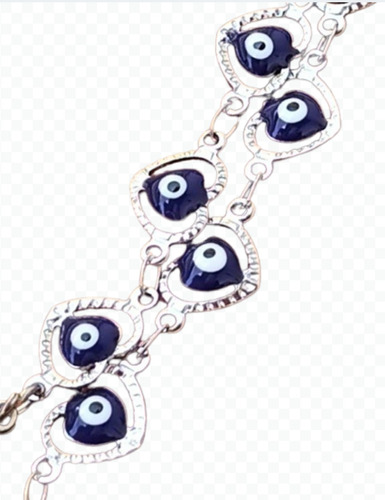 Pulsera Ojo Turco Corazón Acero Quirúrgico 