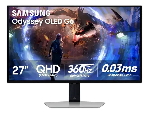 Monitor Samsung Odyssey Oled G6 27 Qhd 360Hz 0.03Ms Hdmi Dp