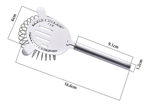 Coqueteleira Profissional Aço Inox 550ml Completa 5 Peças