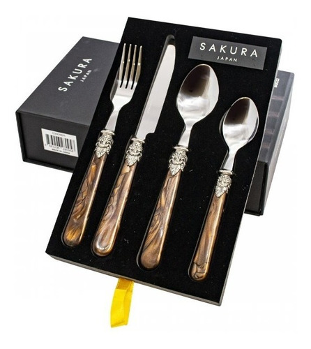 Set X 24 Cubiertos Acero Inox Bacci Firenze Sakura C