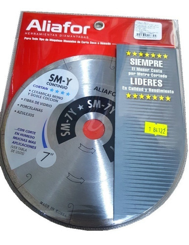 Imagen 1 de 1 de Disco Aliafor Smy 7 Pul (180 Mm) 1.84.122