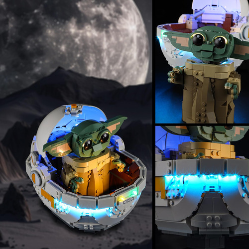 Luz Led Para Lego 75403 Grogu Con Set De Cochecito Flotante
