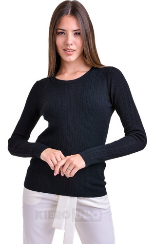 Sweater Liviano Suave Saco Mujer Cuello Redondo Kierouno