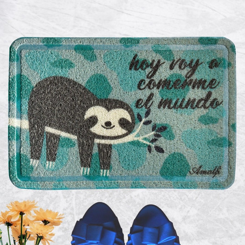 Imagen 2 de 2 de Alfombra Entrada Pvc Estampado Diseños Divertidos 40x60 Cm