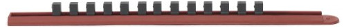  3/8  Drive 15  Socket Rail Includes 14 Clips, Red - 83...