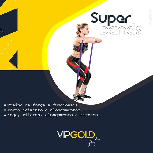 Super Band Elastico Medio E Forte Kit Exercício Treino Casa