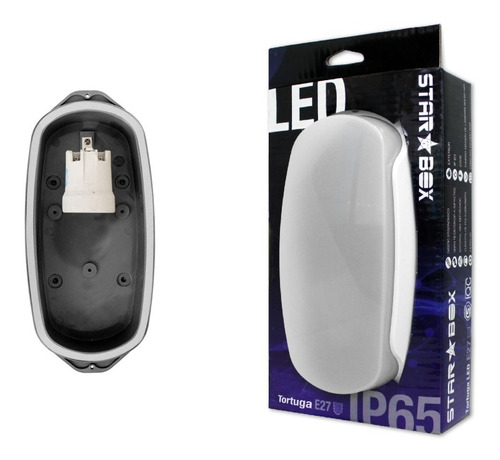 Tortuga Aplique Exterior Interior Lampara Led E27 Estanca Estructura Blanco