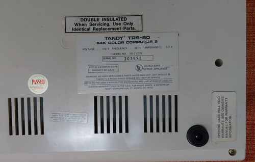 Console Tandy Color Computer 2 64kb ( = Cp400/trs Color )