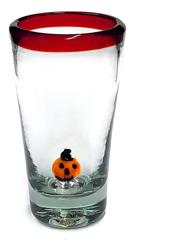 Set 6 Shot Tequilero Cónico Borde Color Y Calabaza Halloween