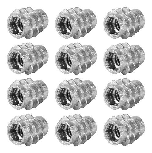 Tuerca Inserto Para Madera 1/4 X 13 Mm Sin Tope 50 Uds