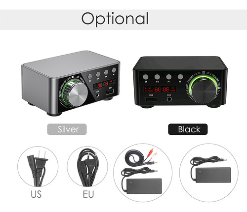 Amplificador Digital Hifi Bt5.0 Mini Estéreo De 100 W