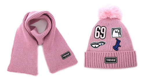 Set X 2 Infantil Invierno Niña Gorro + Bufanda Trendy