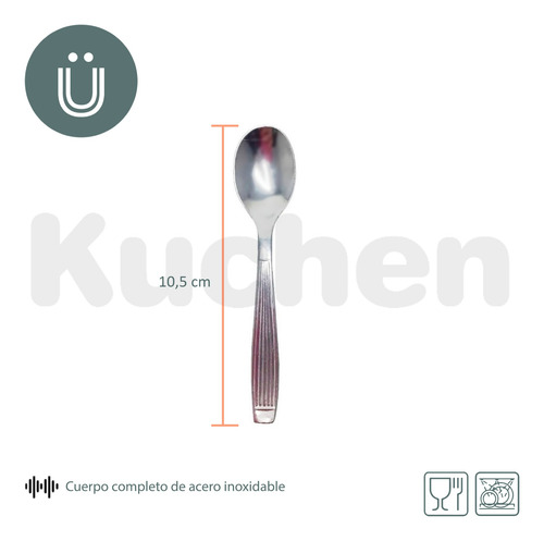 Imagen 2 de 10 de Cuchara Para Cafe Carol Athenas Acero Inoxidable X6 Kuchen