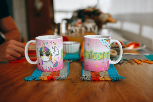 Taza Blanca Sublimada 11 Oz Unicornio F212 Blanco
