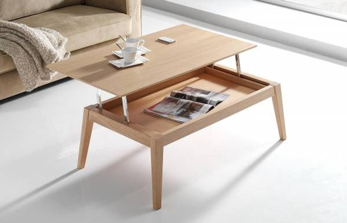 Mesa De Centro Elevable  Mesa Auxiliar De Madera