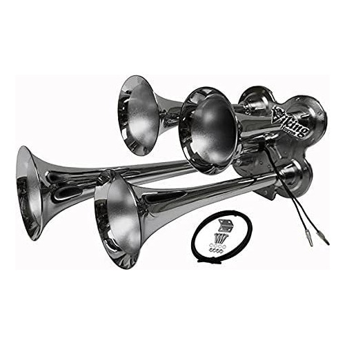 Four Trumpet Air Horn (chrome) | Super Loud (149db) [v4...